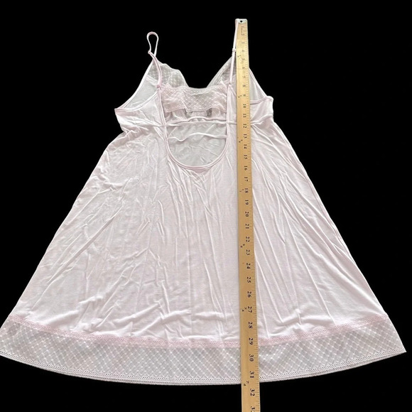 Victoria’s Secret size Medium Baby Pink Modal Knit Sleep Dress Chemise Lace Trim - Picture 2 of 7